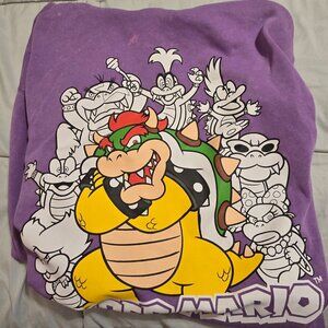 💜Nintendo Super Mario Purple Mineral Wash Hoodie Men's XL, NEW W/Tags